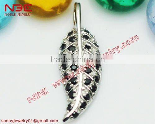 925 sterling silver pendant with black AAA zircon stone
