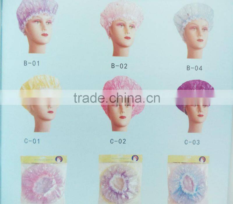 Colorful Cotton Girls Bath Shower Caps With Print;hot sale shower caps