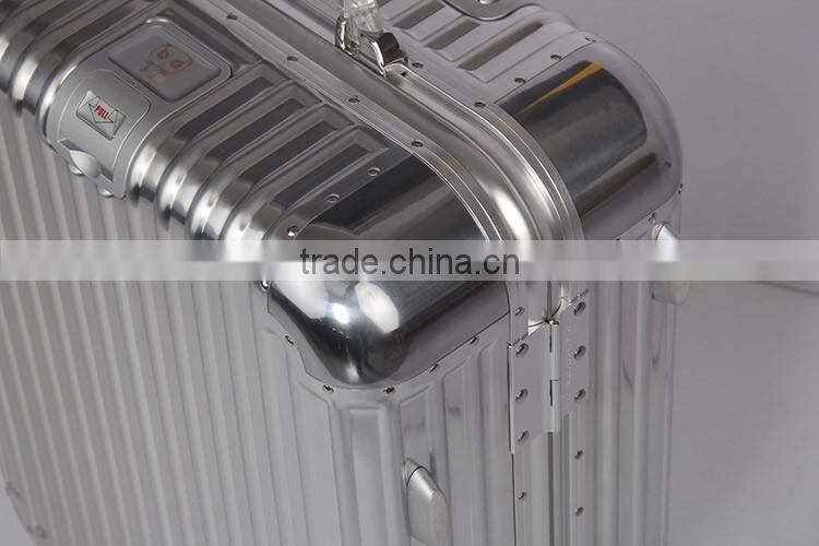 men women light aluminum travel trolley case with wheels