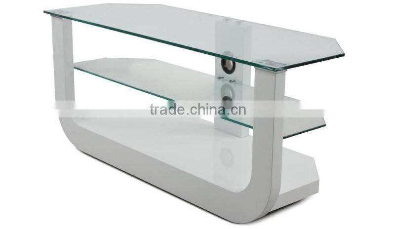 TV-2308 White Glass TV Stands