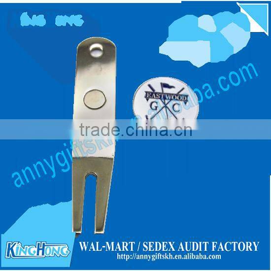 Blank golf divot tool with custom ball marker