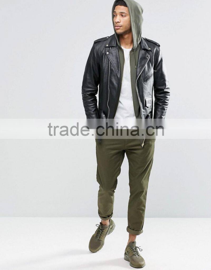 wholesale full zip 100% cotton with hood dark green men furcal hem oversized long hoodie