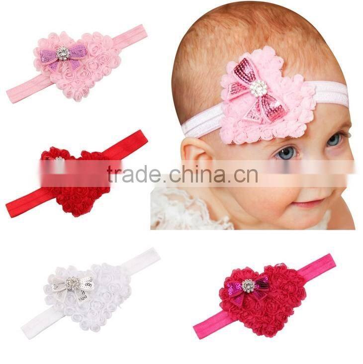 Christmas Style Woven Crochet Elastic Band with feather clips Floral Headband Girls Hair Jewelry Photo Prop Craft
