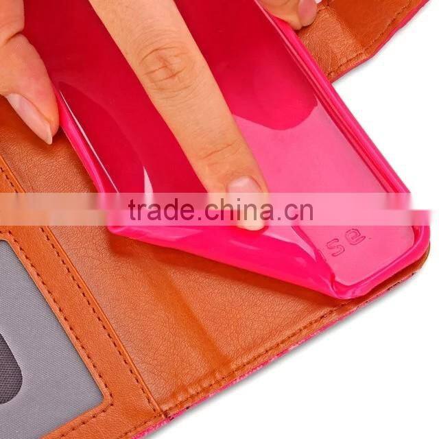 stylish leather cover for iphone 7 plus, book stylish polka dots case for iphone 7 wallet bag with stand