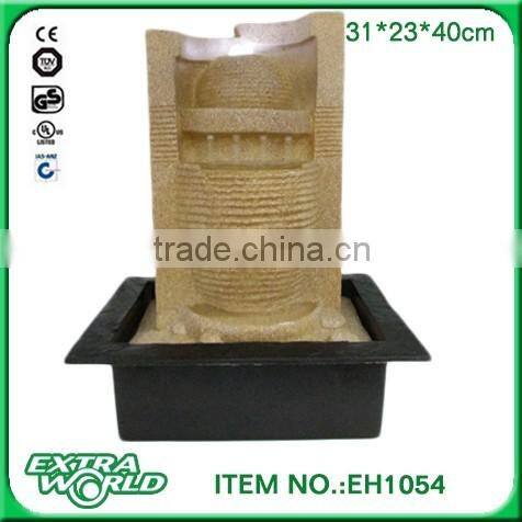 resin home decoration standing antique stone fountain