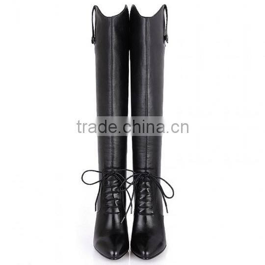 ladies fancy winter design over knee genuine leather women boots CP6701