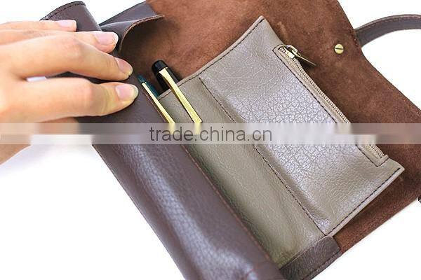 Boshiho small portable rolling leather pen pouch
