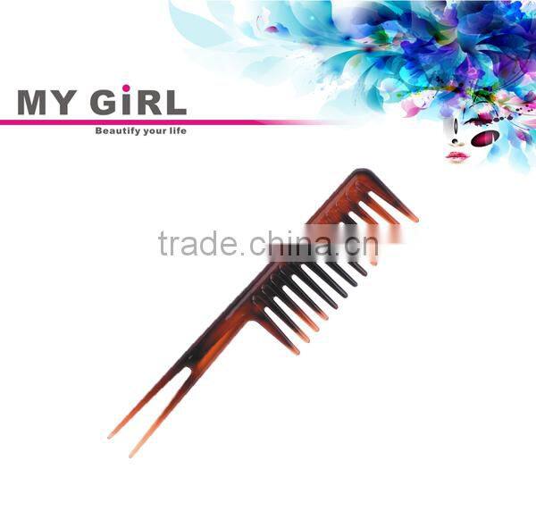 MY GIRL 2016 wholesale amber color plastic tortoise wide tooth unbreakable combs for men and women