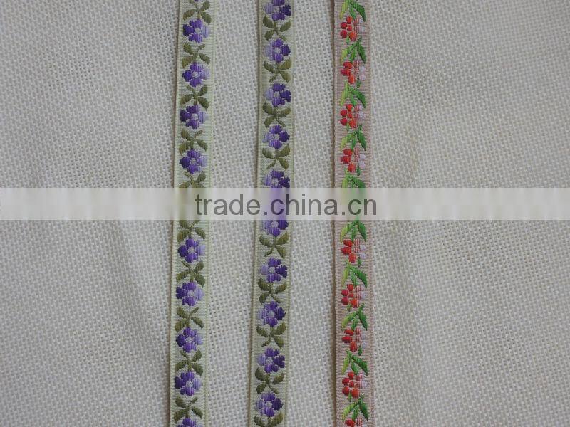 Narrow embroidery fabric ribbons for garment accessories