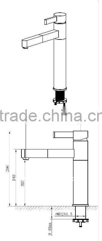 satin nickel copper kitchen sink faucet 15/D6366