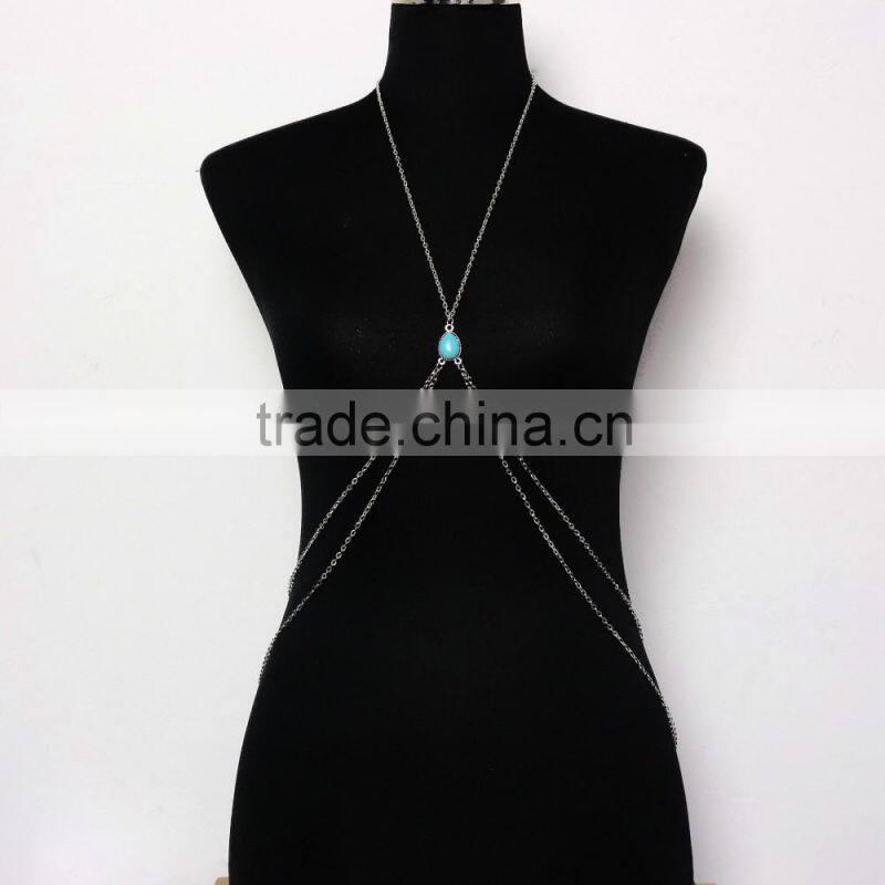 Drops turquoise beach sexy waist chain