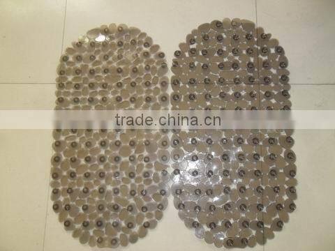 Transparent non-slip waterproof bath mat,oval shape with small round massage dots