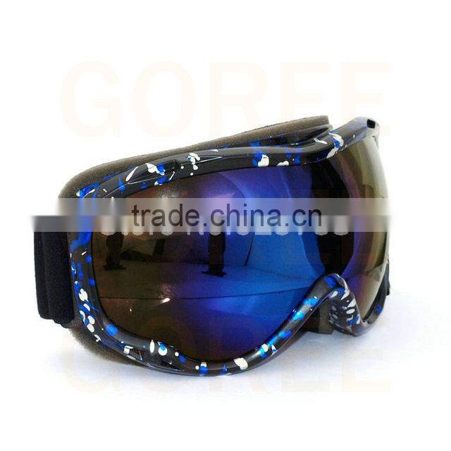 Dual Lenses Ski goggles Snowboard Skate Goggles Motorcycle Off-Road Cycling Blue Lenses Goggle Glasses Eyewear