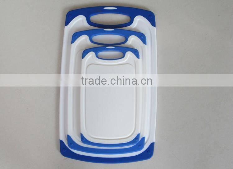 Custom Color Plastic Cutting Board, Dishwasher Safe 3 Piece Kitchen Cutting Boards Set Large with Juice Groove Lip