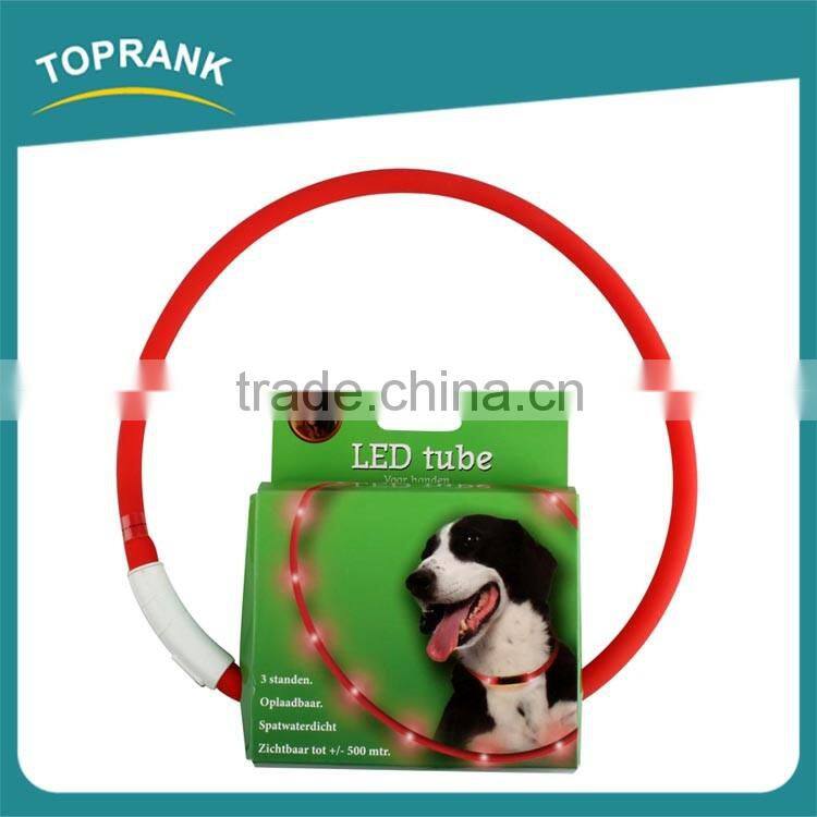 New design led collars usb rechargeable luminous glow in the dark dog collar
