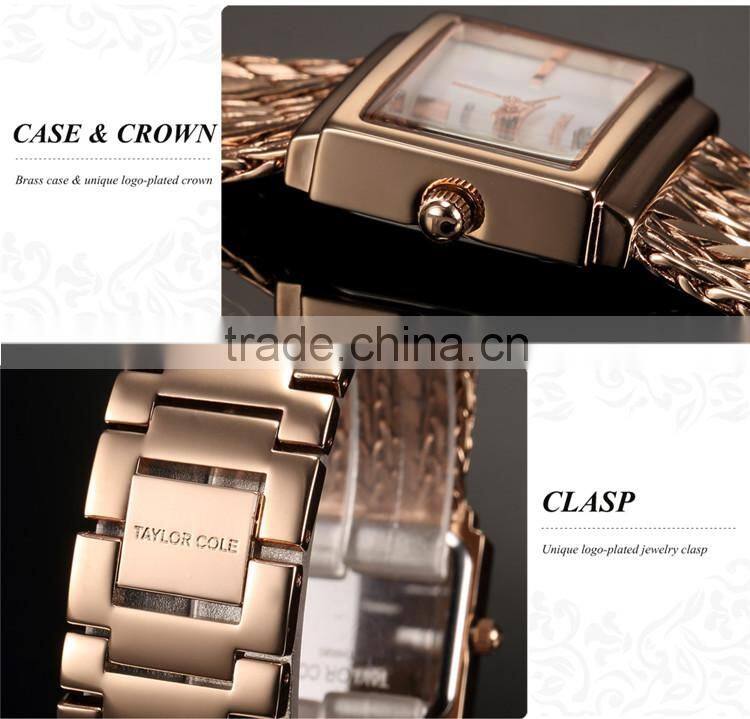 Elegant Rose Gold Brass Tassel Bracelet Quartz Lady Watch