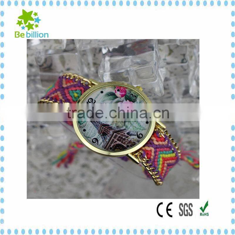 2015 Luxury fashion Geneva watch ,braided weave wristwatch,geneva woman watch