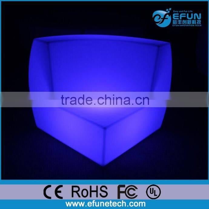rechargeable light up sectional sofa chair,color lighting corner led glow chair