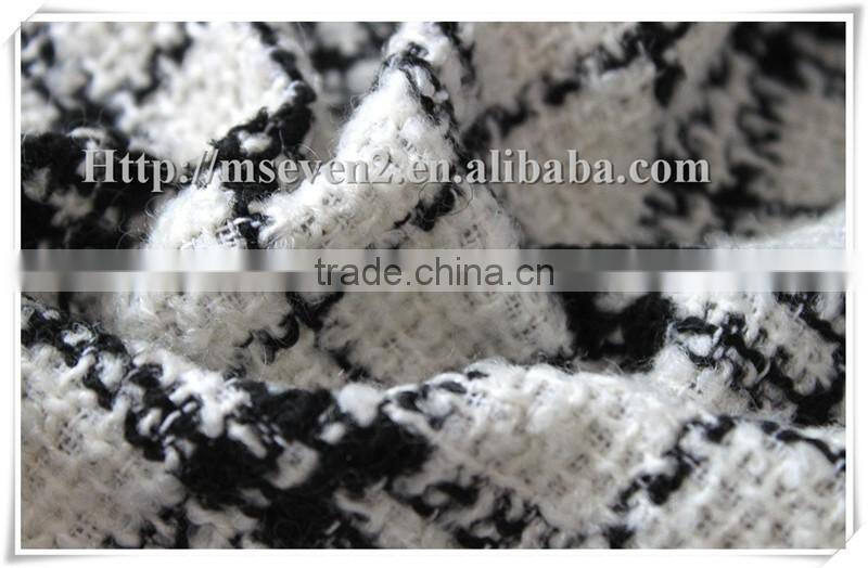 New pattern and hot sells Beautiful plaid wool polyester fabric, wool fabric for overcoat