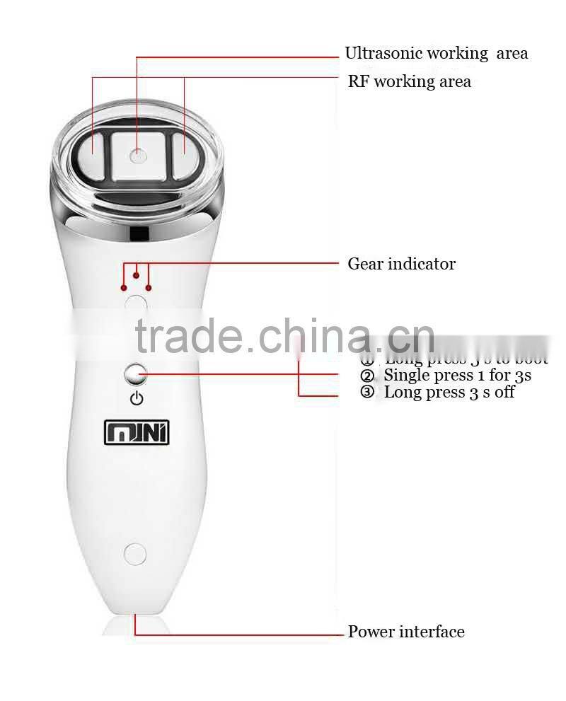 Merry christmas present !portable hifu rf wrinkle removal skin tightening machine for home use