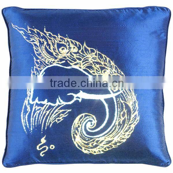 Pillow Case Cushion Covers Silk Art Fabric Painting Handmade Thailand ELEPHANT Floral