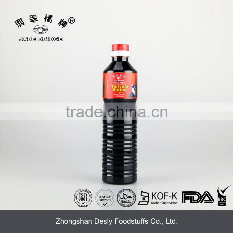 640ml Teriyaki soy sauce low sugar plastic bottle