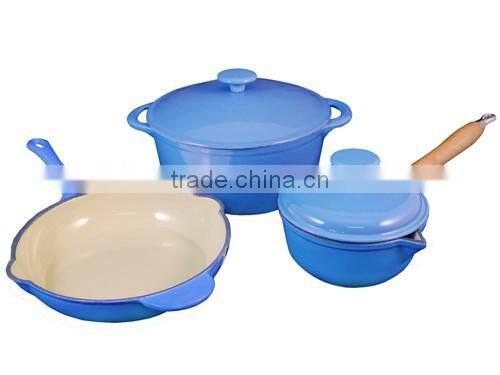 Cast Iron Cookware Mini Enamel Hot Soup Pots With Decal