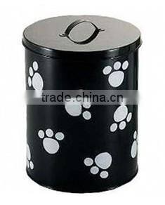5L round metal storage box with lid