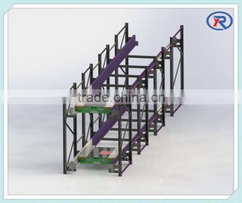 High Density Radio Shuttle Cart Racking System With Pallet Runner