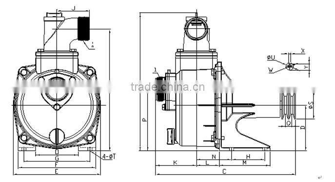 3 inch pulley pump farm irrigation centrifugal belt driven water pump