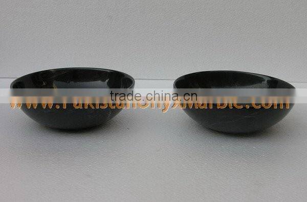 TEAKWOOD BLACK ZEBRA MARBLE BOWLS
