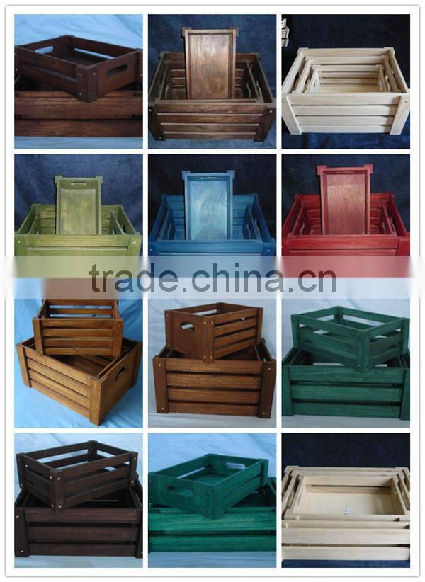 handmade custom small old wooden crate with compartment