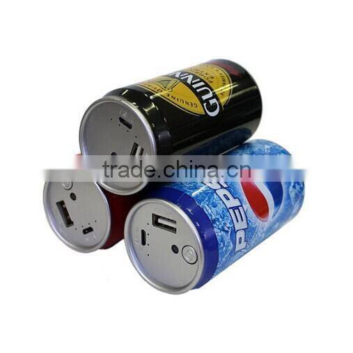 High quality Mobile power bank 2600mah cola Can shape portable power pack