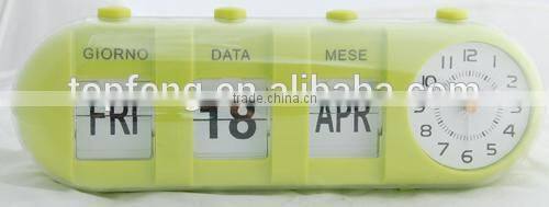 Flip-Date Retro Alarm Clock With Calendar/date table clock/table alarm clock