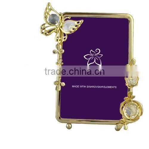 Good Quality 24K gold plated Square butterfly Picture Holder