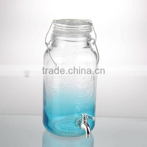 128oz spray blue colors glass dispense with blue tap