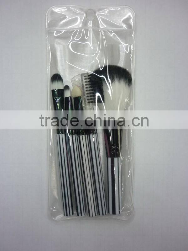 cheap synthetic hair professional make up brush set zebra-stripe handle brushes