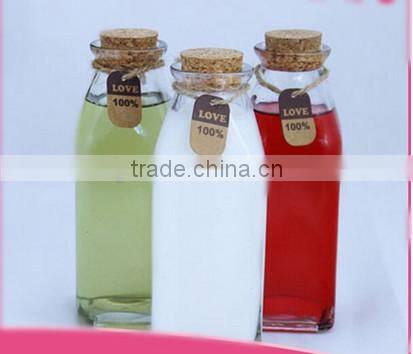 clear glass juice bottle / glass milk bottle