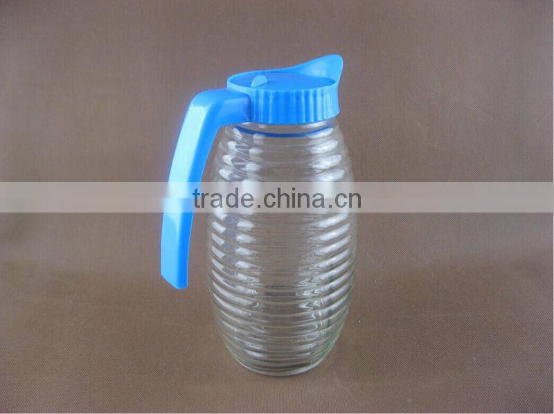 with Plastic Lid and Handle 1.5L Glass Water Jug