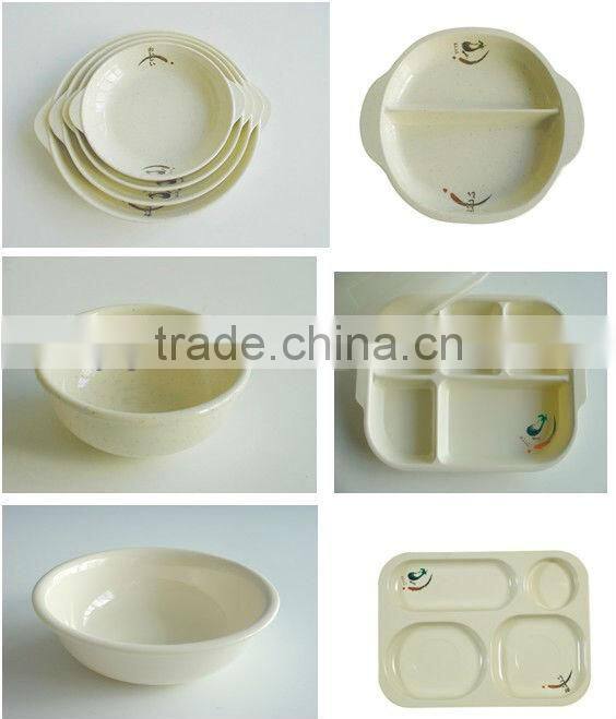 Children food tray with handle with SGS certificate and high quality of 100% melamine material