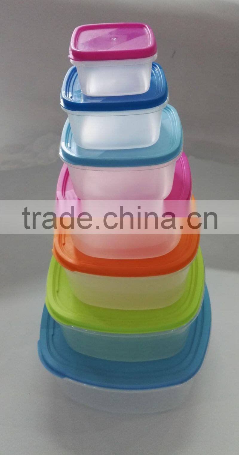 Rainbow color 14pcs Square plastic Storage Container