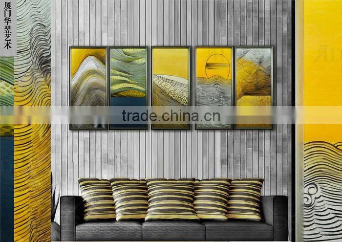 Framed handmade wall art painting modern canvas landscape for home decoration