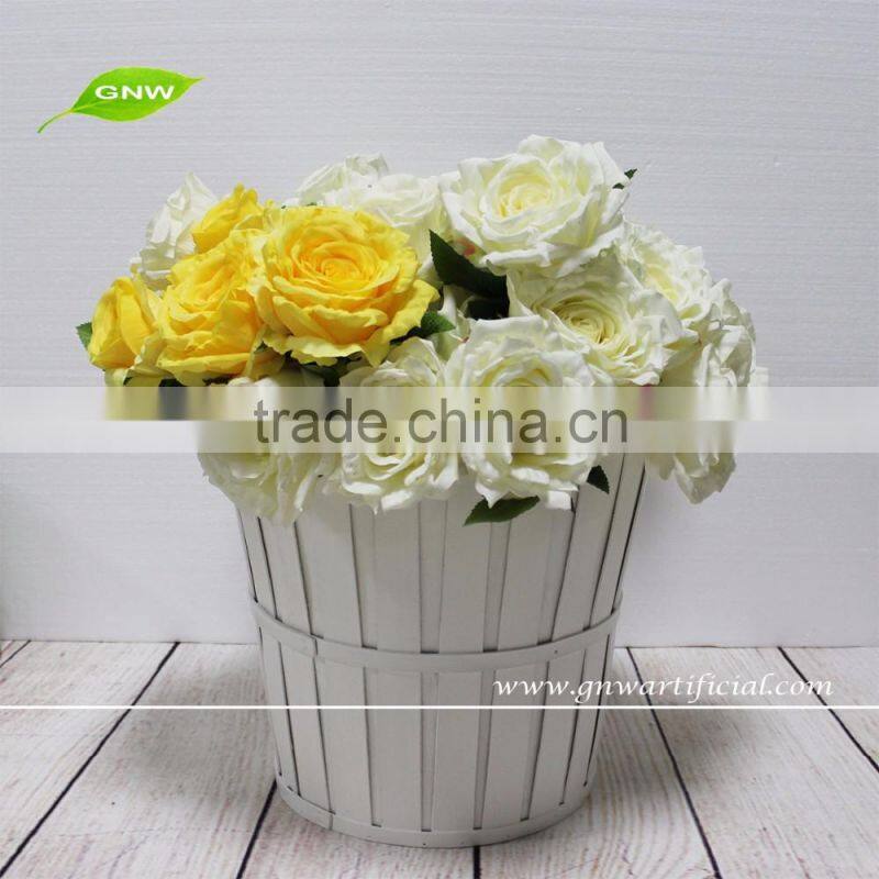 GNW FL-RS60-4-3 High similation Wedding decoration silk flower artificial rose for sale