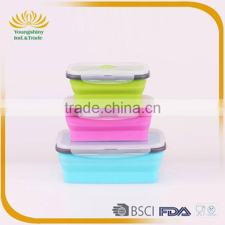 Silicone collapsible lunch box for kids