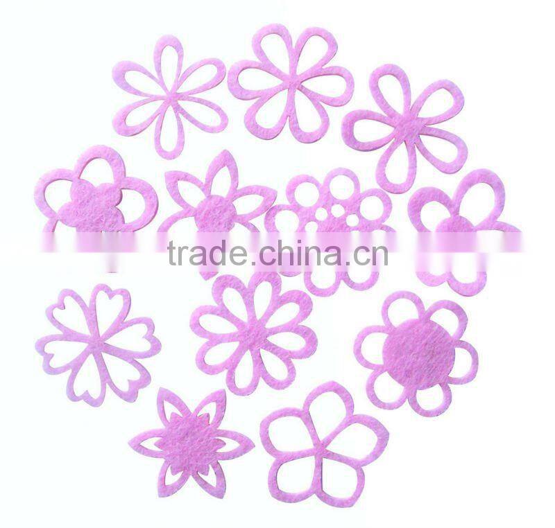 progiftspace 2017 new laser cut polyester fabric felt cheap artifical flower decoration wholesale for wedding scrapbooking DIY