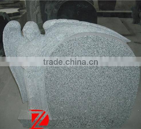 granite carving tombstone with angel decoration