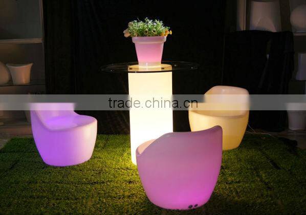 hot sale plastic comfortable lersure led light chair / colorfull portable glowing led chair