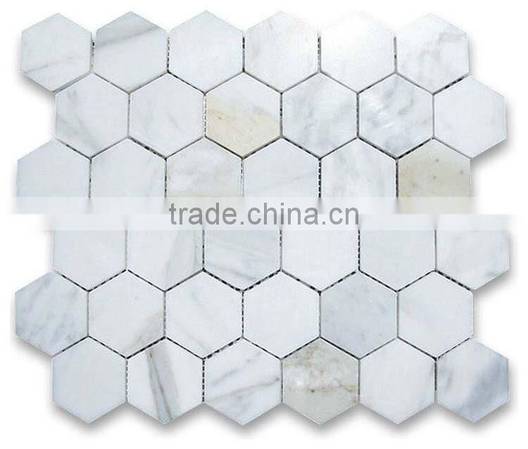 MM-CV260 Most popular decorative natural stone italy calacatta gold marble hexagon mosaics