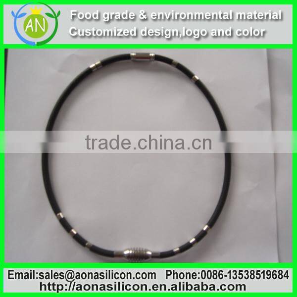 Health baseball energy silicone necklace for blood circulation