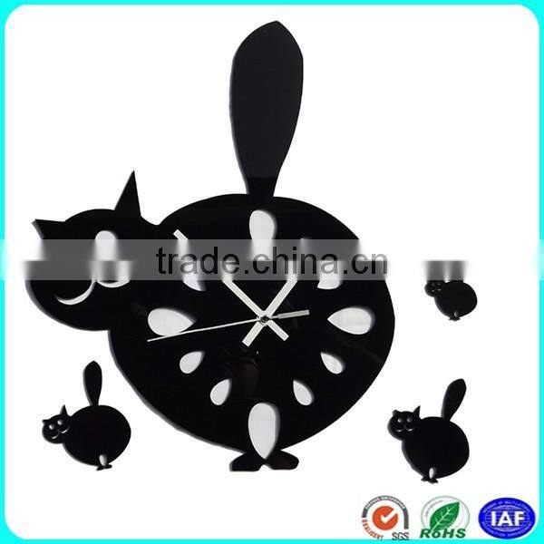 Custom made blue cartoon shaped acrylic wall clock